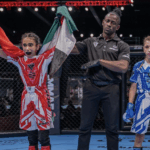 Girls compete in the International Mixed Martial Arts Federation Youth World Championships, which kicked off in the UAE this week at Al Ain’s ADNEC Centre with representatives from 60 countries. Children as young as 10 were allowed to compete for the first time. (WAM)